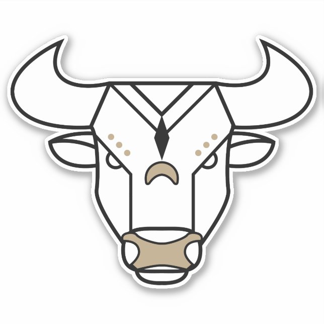 Pegatina Taurus Bull Earth firma el símbolo astrológico oro (Anverso)
