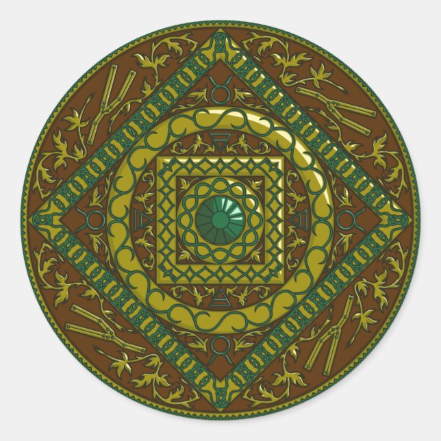 Pegatina Taurus Mandala (Anverso)