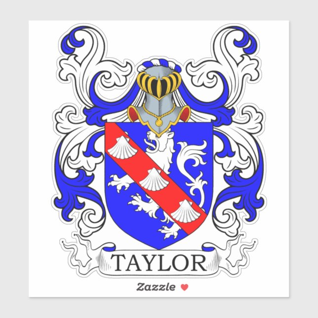 Pegatina Taylor Family Crest (Hoja)