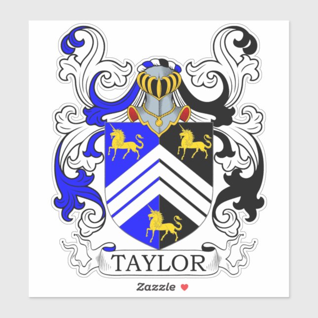 Pegatina Taylor Family Crest (Hoja)