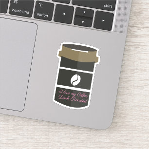 Pegatina Taza de Amantes de Café Tostado Oscuro con Nombre