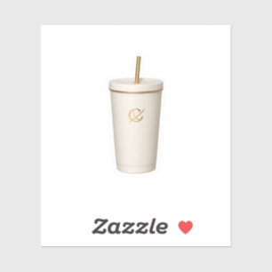Pegatina Taza de café de crema mate de lujo Sticker Moderno