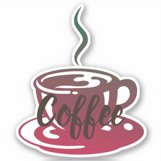 Pegatina Taza de café personalizada (Anverso)