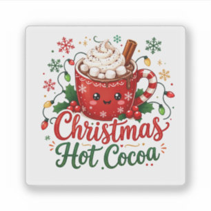 Pegatina Taza de chocolate caliente de Navidad linda