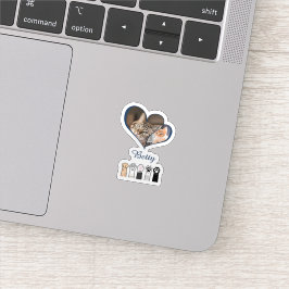 Pegatina Taza personalizada con foto de gato y nombre
