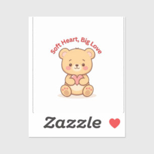 Pegatina Tazas de oso de peluche suave corazón gran amor li
