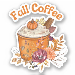 Pegatina tazón de café de otoño