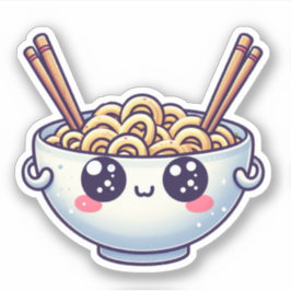 Pegatina Tazón de fideos kawaii