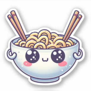 Pegatina Tazón de fideos kawaii