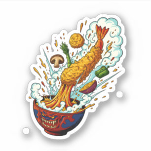 Pegatina Tazón de monstruo de tempura explosiva Arte de com