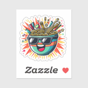Pegatina Tazón de ramen de dibujos animados de fideos lindo