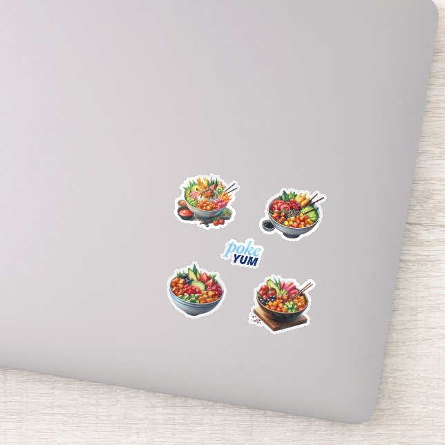 Pegatina Tazones Poke (Detalle)
