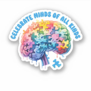 Pegatina TDAH, Abeba de autismo, diseño de neurodiversidad