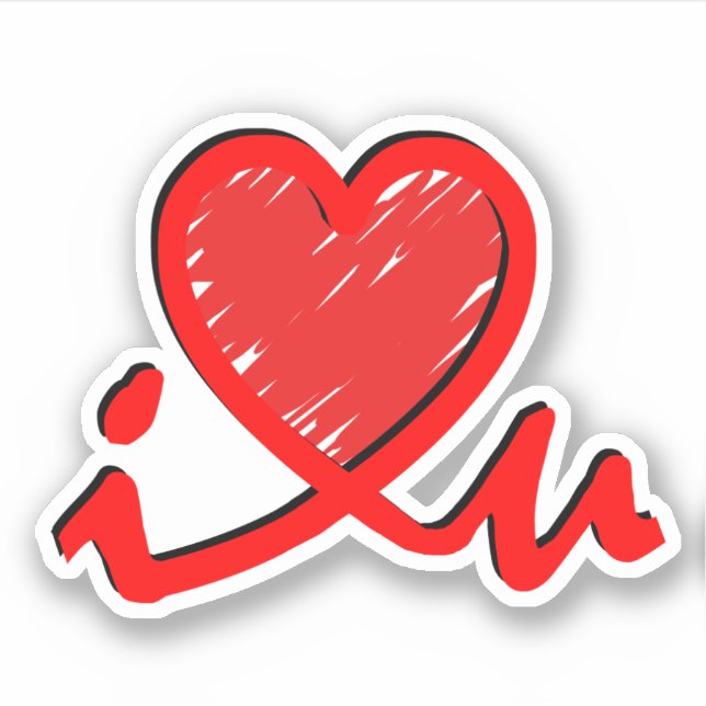 Pegatina Te Amo - Amor  (Anverso)