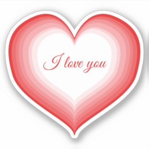 Pegatina ¡Te amo con los corazones rojos!