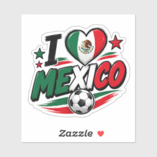 Pegatina Te Amo Fanático del Fútbol Mexicano Orgullo Mexi