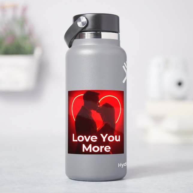 Pegatina Te amo más diseños de San Valentín (hidrofrasco)