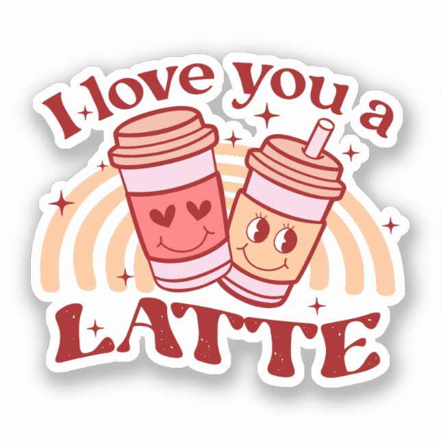 Pegatina Te Amo Un Latte (Anverso)