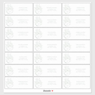 Pegatina Té Botánico Verde Salvia para Invitados de Boda co