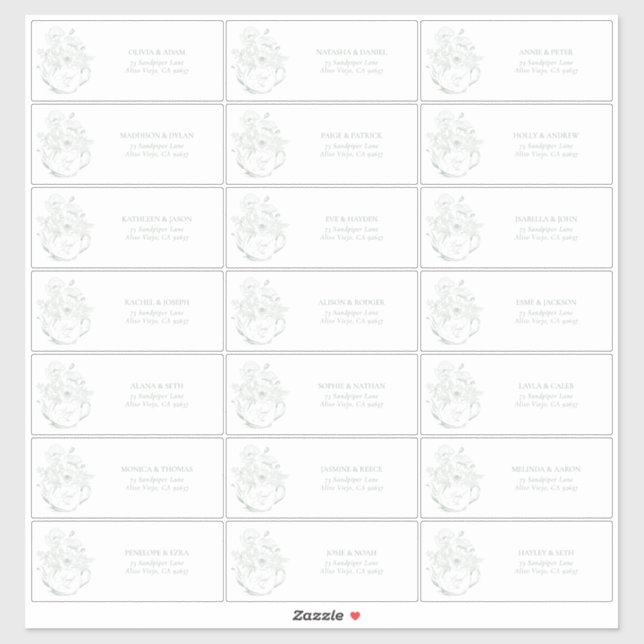 Pegatina Té Botánico Verde Salvia para Invitados de la Boda (Hoja)