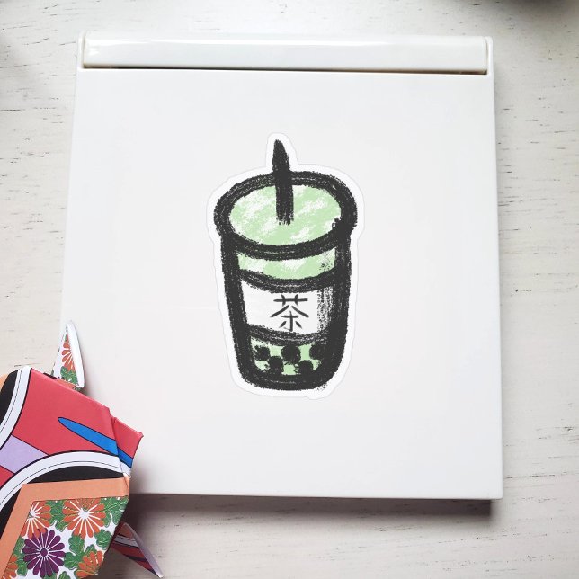 Pegatina Té de burbuja con verde kanji (Subido por el creador)