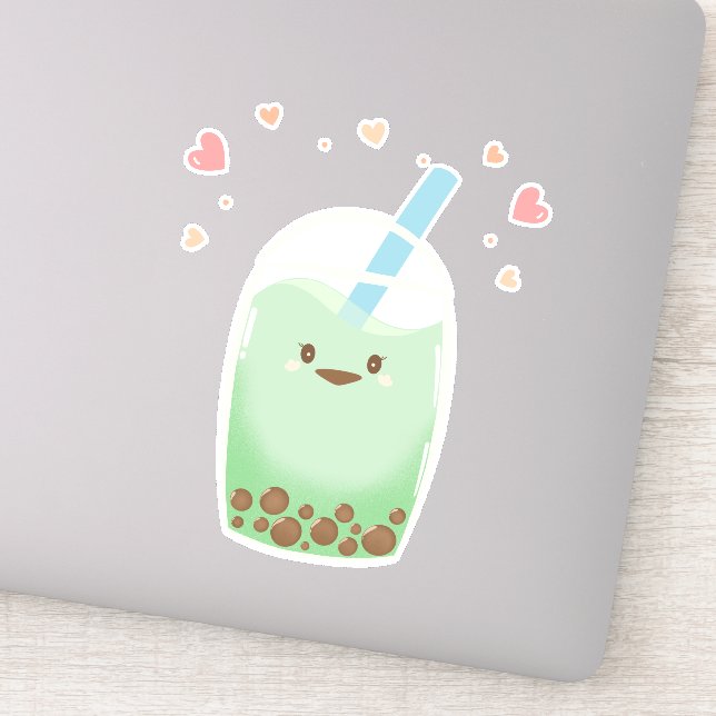 Pegatina Té de burbuja Matcha (Detalle)