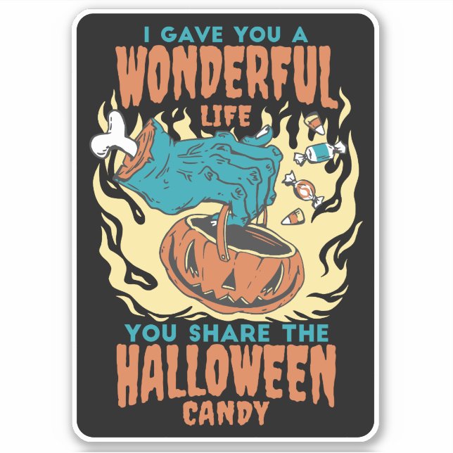 PEGATINA TE DIJE UNA VIDA MARAVILLOSA QUE COMPARTES HALLOWE (Anverso)