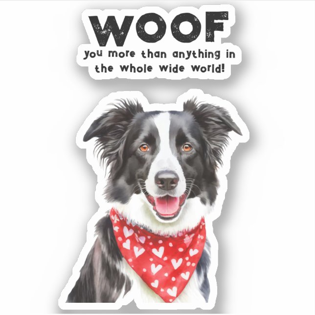 Pegatina Te duele más que Bandana del Corazón del Collie Fr (Anverso)