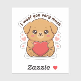 Pegatina Te Quiero Mucho Perrito Lindo Cachorro San Valentí