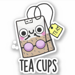 Pegatina Tea Cups Funny Bra Puns