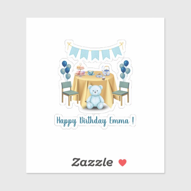 Pegatina Tea Party Birthday Sticker (Hoja)