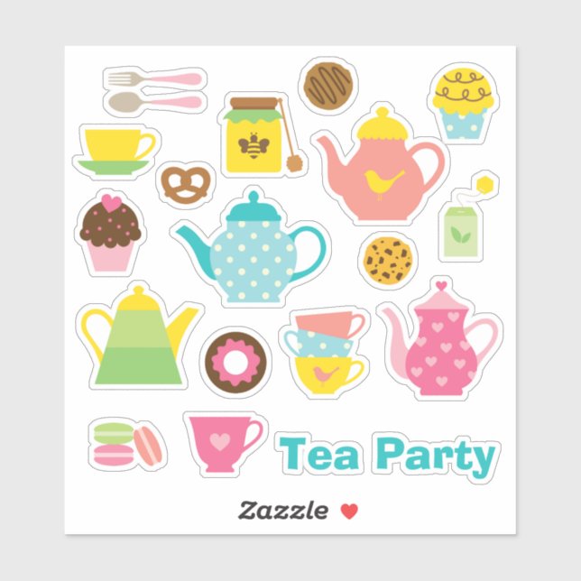 Pegatina Tea Party Sticker Set (Hoja)