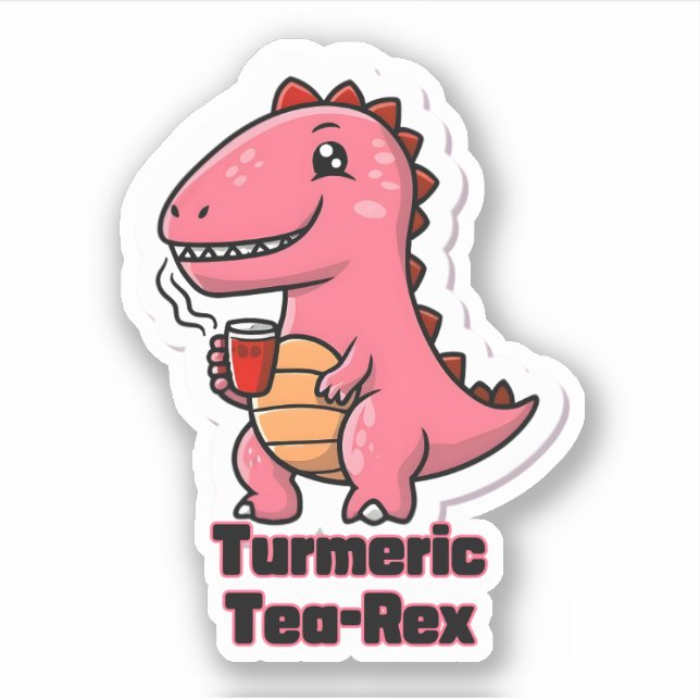 Pegatina Tea-Rex turmérico (Anverso)