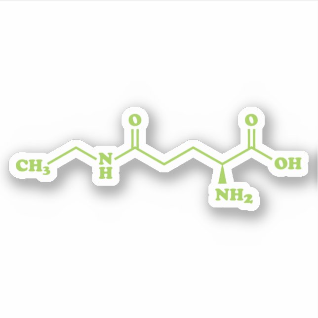 Pegatina Tea Theanine Molecular Chemical Formula (Anverso)