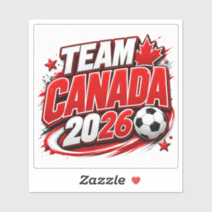 Pegatina TEAM CANADÁ 2026 Fanático de Fútbol Canadiense