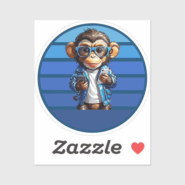 Pegatina tech monkey (Hoja)