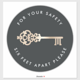 Pegatina Tecla Vintage | Marcador de piso de distanciamient