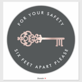 Pegatina Tecla Vintage | Marcador de piso de distanciamient
