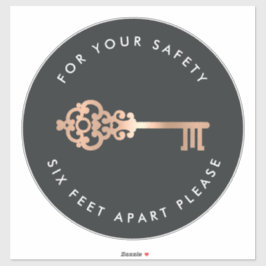 Pegatina Tecla Vintage | Marcador de piso de distanciamient