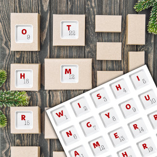 Pegatina Teclado de Navidad Letras alfabeto Calendario de A