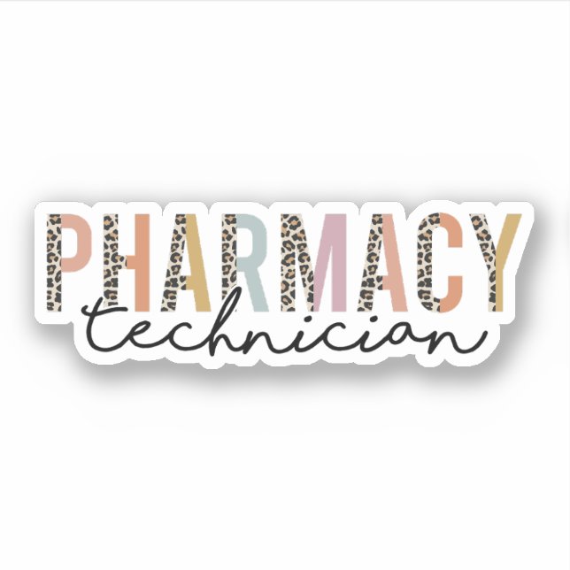 Pegatina Técnico de Farmacia, Funny Pharmacy Tech (Anverso)