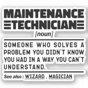 Pegatina Técnico de mantenimiento Noun Handyman Specialist