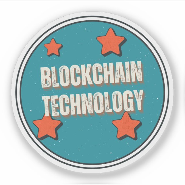 Pegatina Tecnología Blockchain (Anverso)