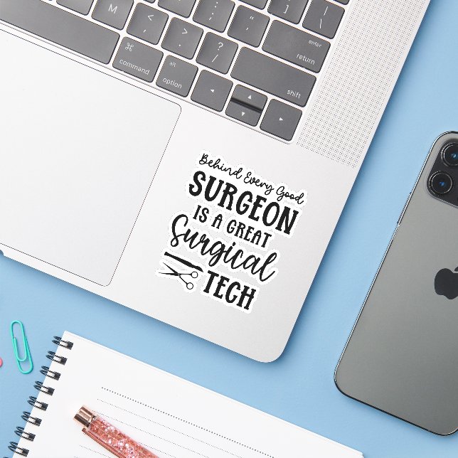 Pegatina Tecnología quirúrgica | Apreciación Quirúrgica Tec (Ordenado portátil con iPhone)