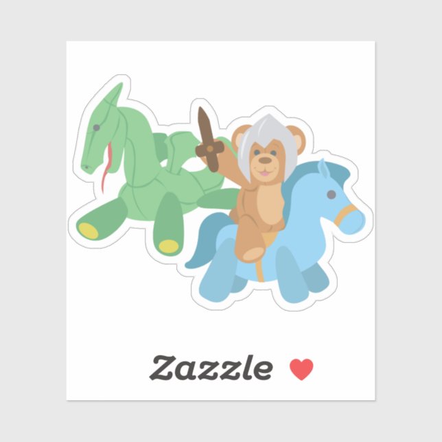 Pegatina Teddy Bear Knight (Hoja)