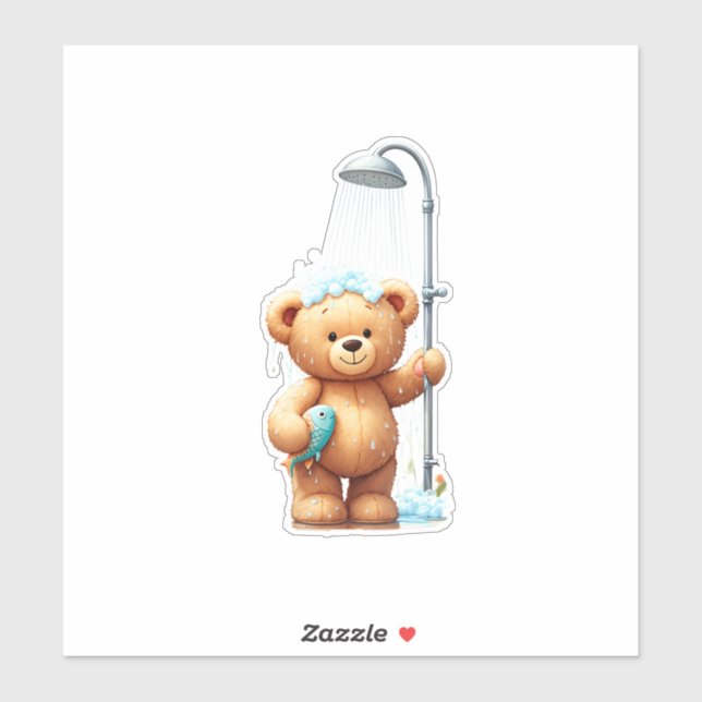Pegatina Teddy Bear Shower (Hoja)