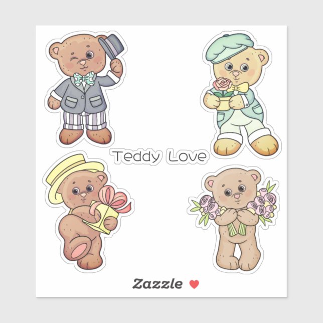 Pegatina Teddy Love (Hoja)