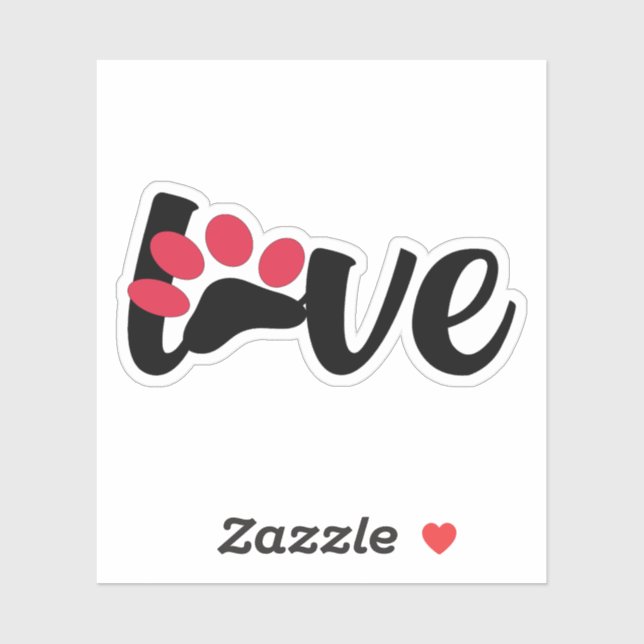 Pegatina Tee de amor de Dog Paw, sudadera de amante animal (Hoja)