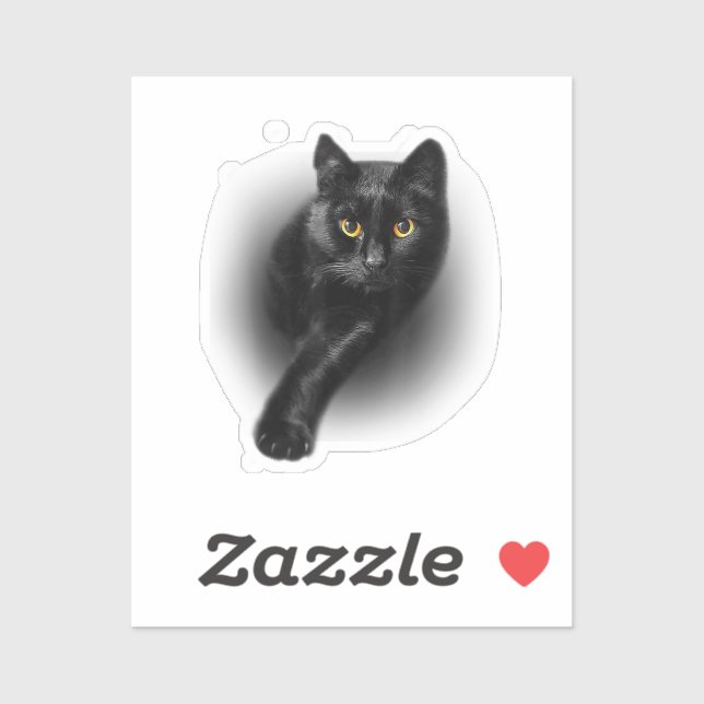 Pegatina Tee de gatos negros Ojos amarillos T-Shirt (Hoja)