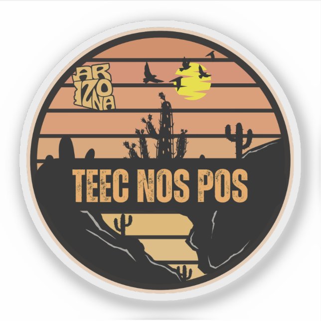 Pegatina Teec Nos Pos, Arizona (Anverso)